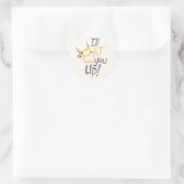 Ik eet je op grafisch ronde sticker (Tas)