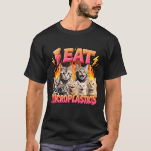 Ik Eet Microplastics Grappige Cat Meme Bootleg Gra T-shirt