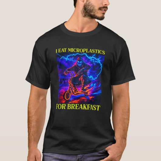 Ik eet microplastics t-shirt (Voorkant)