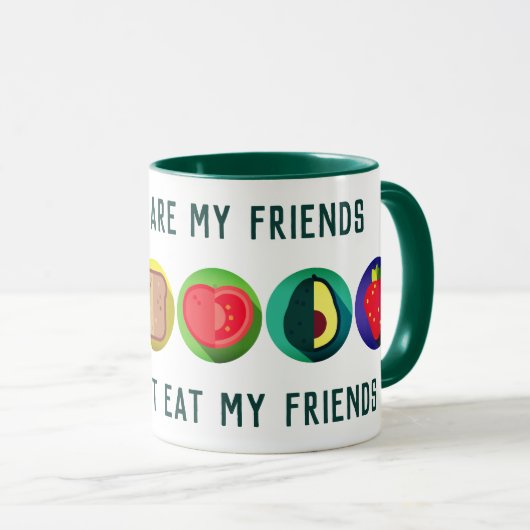 Ik eet mijn vrienden niet op - vegans mok (Voorkant rechts)