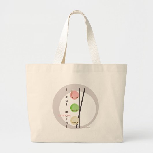 Ik eet mochi grote tote bag (Voorkant)