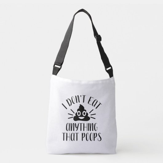 Ik eet niets dat poeps, Vegan Crossbody Tas (Voorkant)