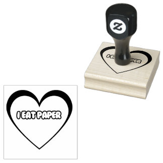 Ik eet papier rubberstempel