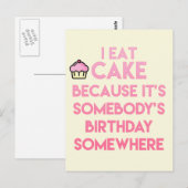 Ik eet taart! Grappig citaat Briefkaart (Voorkant / Achterkant)