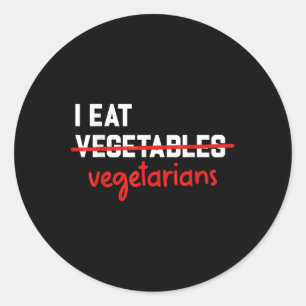 Ik eet vegetarische grappige BBQ carnivoor Ronde Sticker