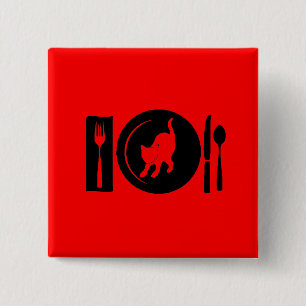 Ik eet ... vierkante button 5,1 cm