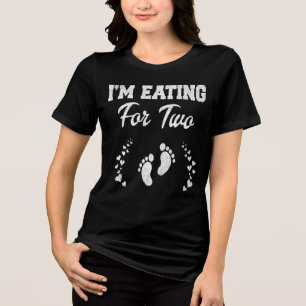 Ik eet voor twee, grappige Moederdag Tri-Blend Shirt