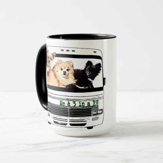 Ik en 3 in een RV Koffie-Mok Mok (Voorkant links)