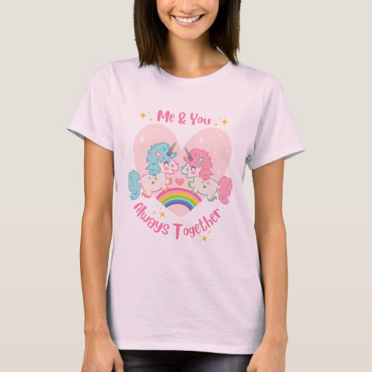 Ik en jij roze vrouwen t-shirt (Voorkant)