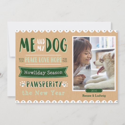 Ik en mijn hond 5x7 kerst Kaart (Voorkant)