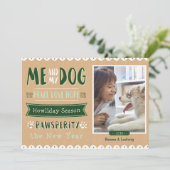 Ik en mijn hond 5x7 kerst Kaart (Staand voorkant)
