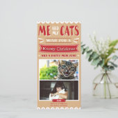 Ik en mijn katten Kerstmis 4x8 Photocard (2 Afbeel Feestdagenkaart (Staand voorkant)