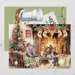 Ik en mijn vriend wachten op de kerstman Kaart