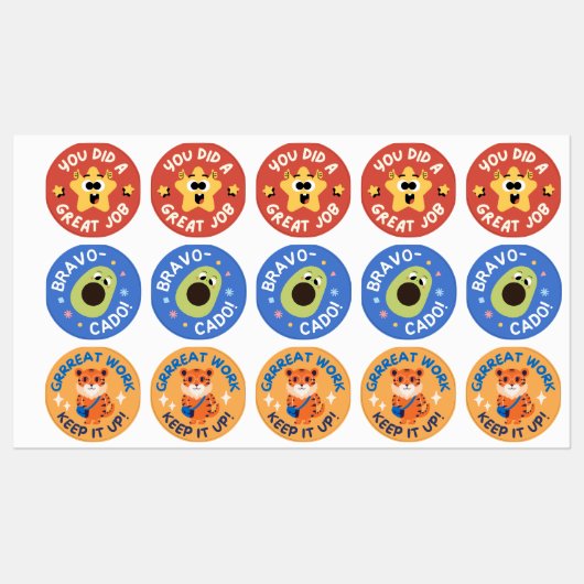 Ik feliciteer de sticker met zijn goede werk (Vel)