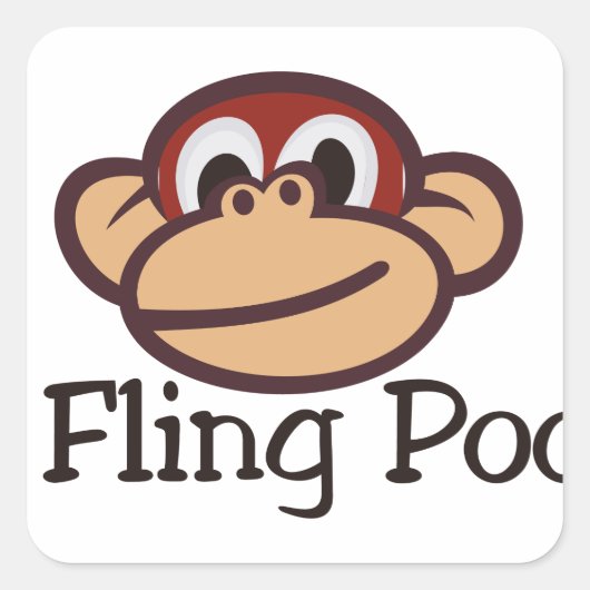 Ik Fling Poo. Vierkante Sticker (Voorkant)