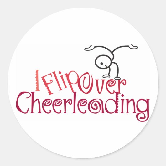 Ik flip over cheerleading ronde sticker (Voorkant)