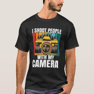 Ik fotografeer mensen met mijn camerafoto t-shirt