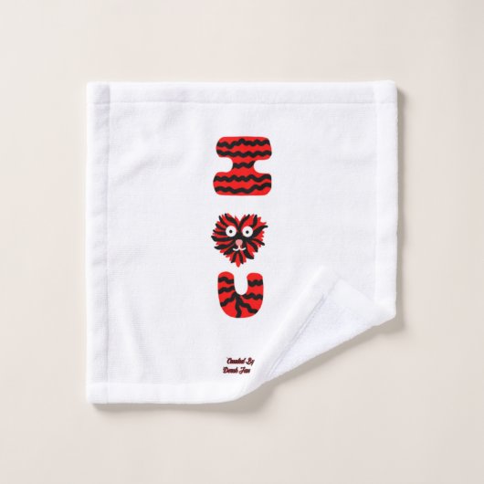 Ik Fuzzy U badkamer handdoek set (Wasdoekje)