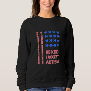 Ik ga akkoord met autisme American Flag Awareness  Trui