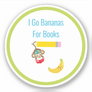 Ik ga Bananen voor Boeken Leesaap Sticker