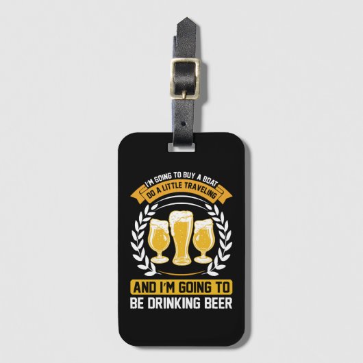 Ik ga bier drinken bagagelabel (Voorkant (verticaal))