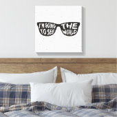 Ik ga de wereld zien canvas afdruk (Insitu (Slaapkamer))