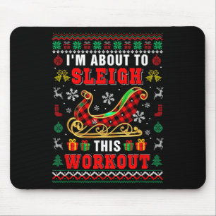 Ik Ga Deze Workout Te Slijten Kerstman Sleigh Kers Muismat