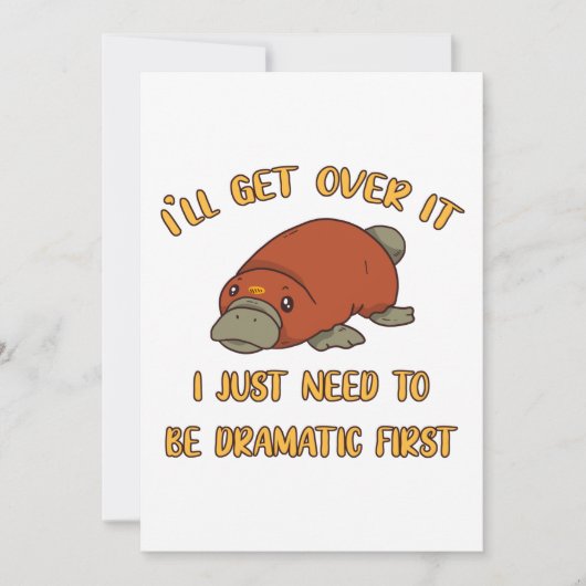 Ik ga er wel over. Platypus. Bedankkaart (Voorkant)
