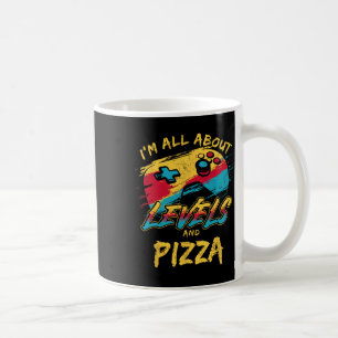 Ik Ga helemaal over Levels En Pizza Grappige Gamer Koffiemok