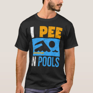 Ik ga in pools zitten waar de grappige zwemmer-lak t-shirt