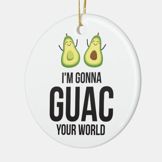 Ik ga je wereld schelen, Guacamole Avocado Keramisch Ornament (Links)