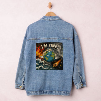 Ik Ga Leuk Planeet Aarde Chaos Grafisch Denim Jacket