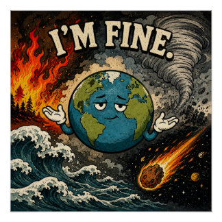 Ik Ga Leuk Planeet Aarde Chaos Grafisch Perfect Poster