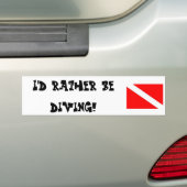 Ik ga liever duiken. bumpersticker (Op auto)