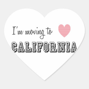 Ik ga naar Californië Hart Sticker