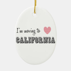Ik ga naar Californië Keramisch Ornament