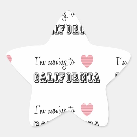 Ik ga naar Californië Ster Sticker (Voorkant)