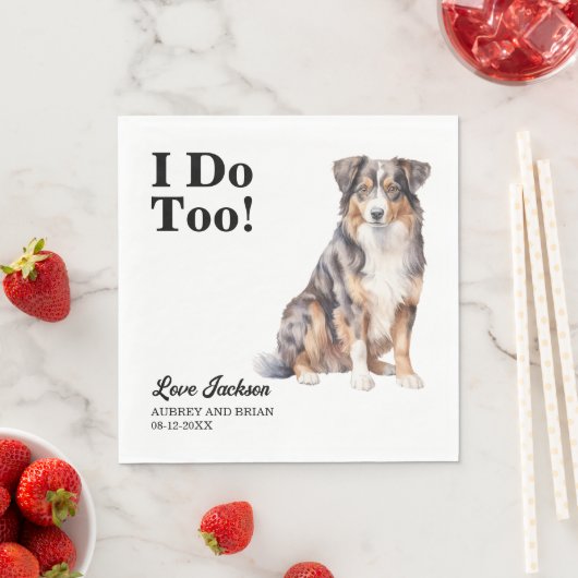 Ik ga naar de Australian Shepherd Pet Wedding Servet (Insitu)