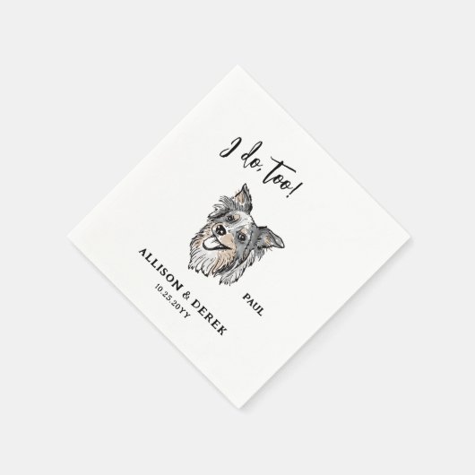 Ik ga naar de Border Collie Dog Wedding Servet (Hoek)