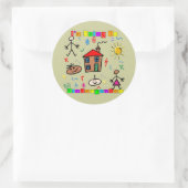 Ik ga naar Kindergarten Ronde Sticker (Tas)