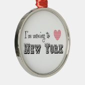 Ik ga naar New York Metalen Ornament (Rechts)