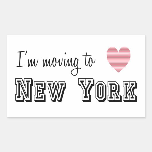 Ik ga naar New York Rechthoekige Sticker (Voorkant)
