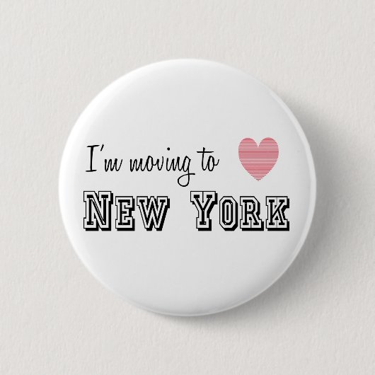 Ik ga naar New York Ronde Button 5,7 Cm (Voorkant)