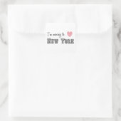 Ik ga naar New York Vierkante Sticker (Tas)
