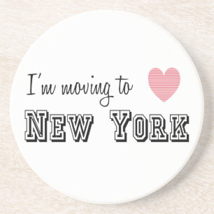 Ik ga naar New York Zandsteen Onderzetter