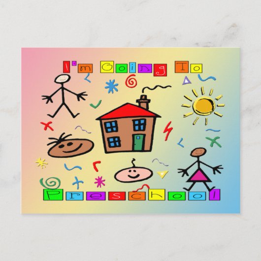 Ik ga naar Preschool Briefkaart (Voorkant)