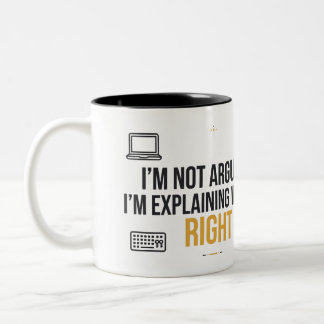 Ik Ga Niet Discussiëren, Ik Leg Uit Waarom Ik Geli Tweekleurige Koffiemok