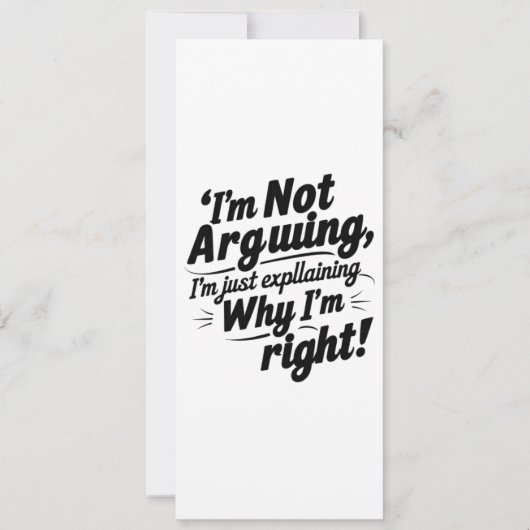 "Ik Ga Niet Discussiëren Uitnodiging" Kaart (Voorkant)