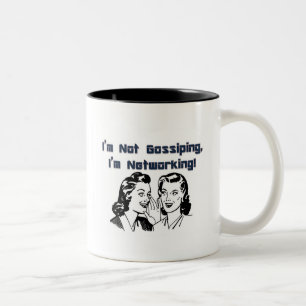 Ik ga niet roddelen, ik ben Networking. Tweekleurige Koffiemok