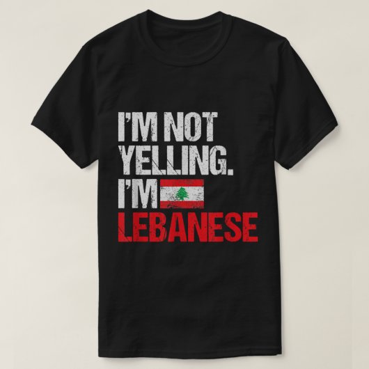 Ik ga niet tegen Libanezen schreeuwen T-shirt (Design voorkant)